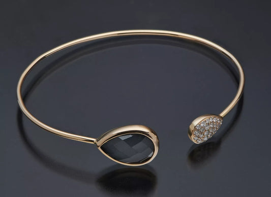 Doves By Doron Paloma 18K Rose Gold .25 Diamonds Cuff Quartz Bracelet