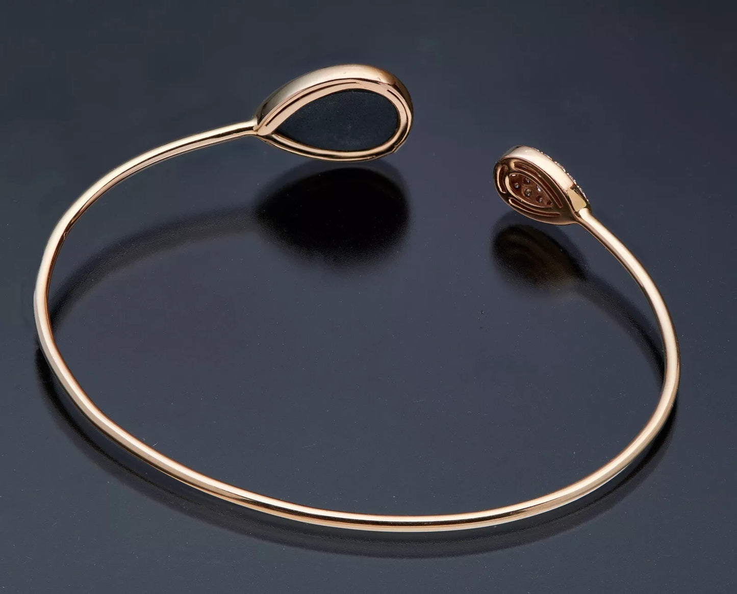 Doves By Doron Paloma 18K Rose Gold .25 Diamonds Cuff Quartz Bracelet