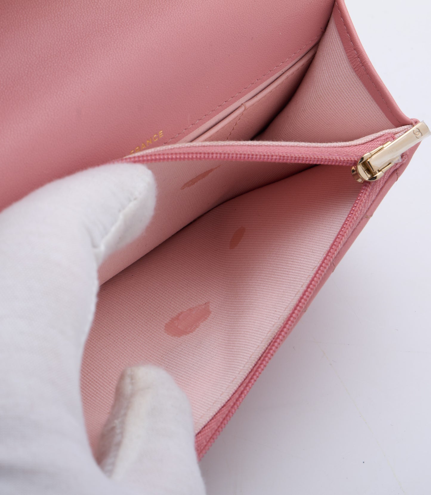 CHANEL Top Handle Wallet On Chain Shoulder Bag Pink Quilted Lambskin Leather