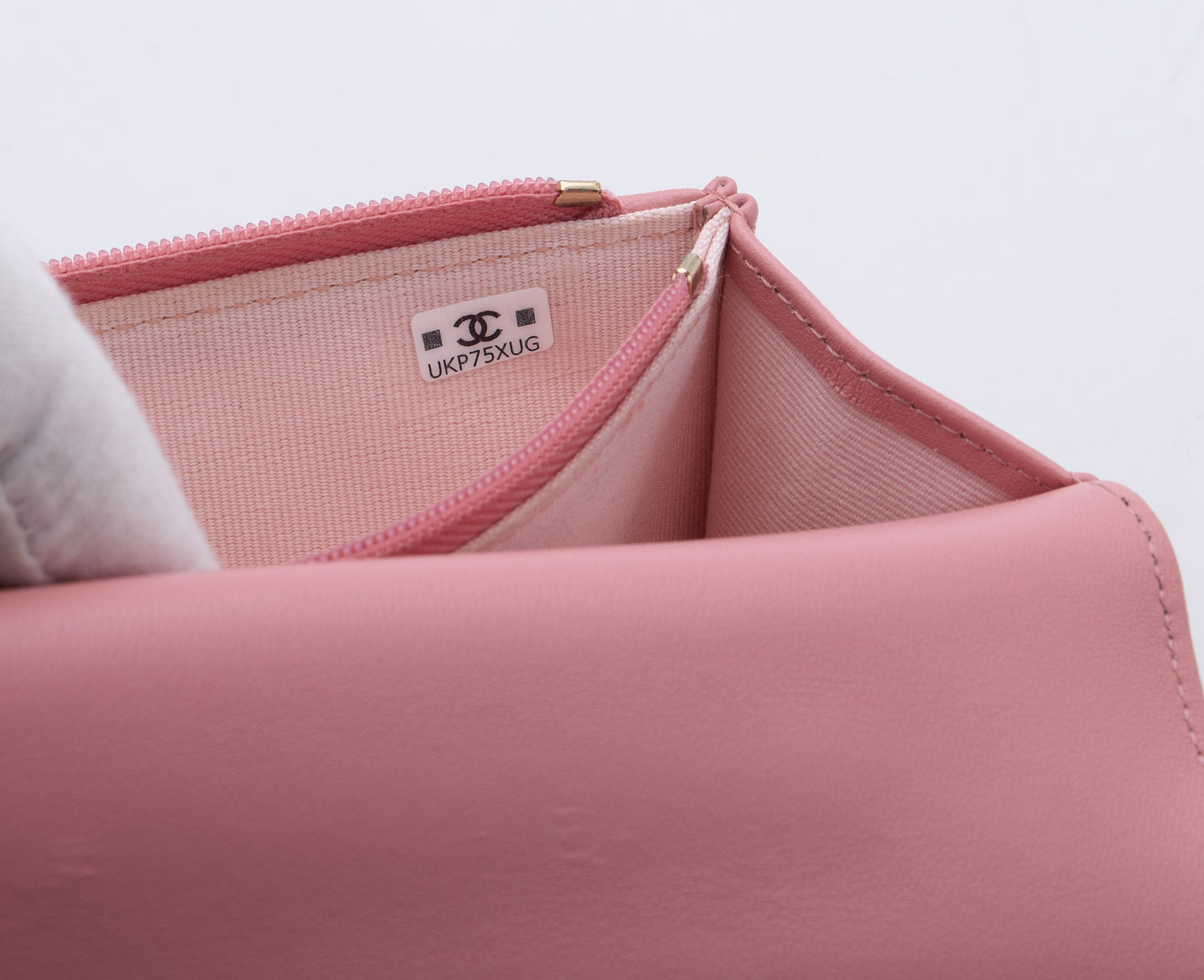 CHANEL Top Handle Wallet On Chain Shoulder Bag Pink Quilted Lambskin Leather