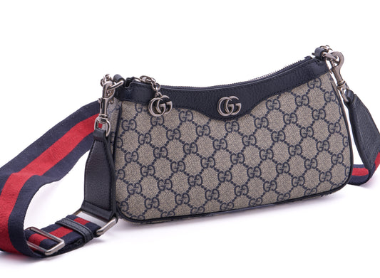 Gucci Ophidia GG Small Chain Bag (Beige/Blue) 735132