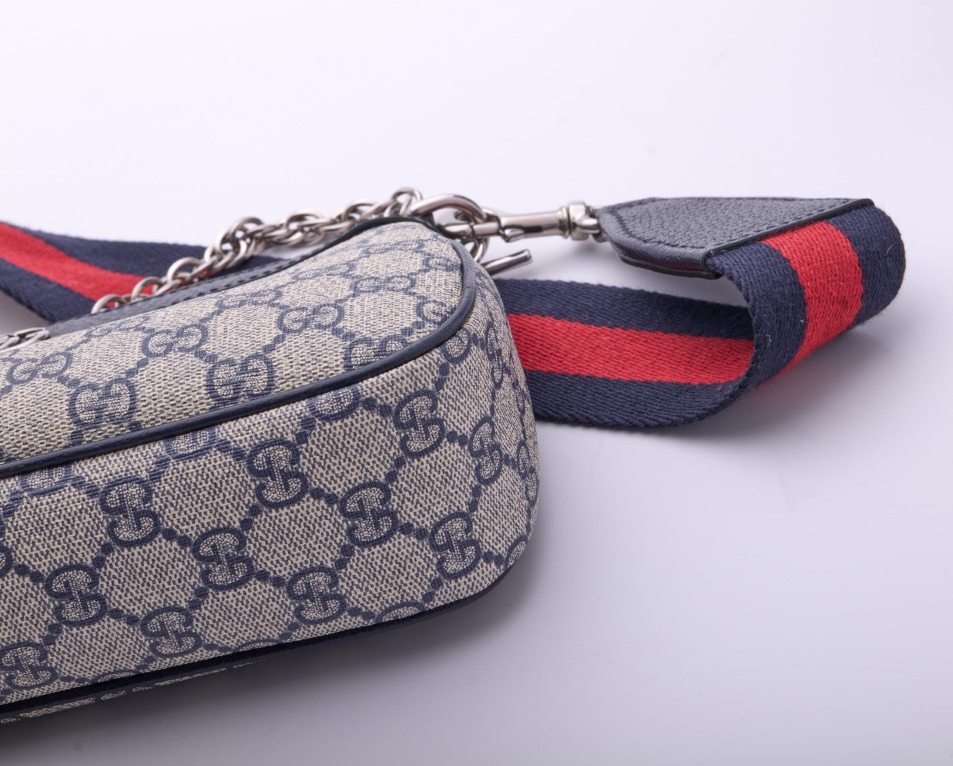 Gucci Ophidia GG Small Chain Bag (Beige/Blue) 735132