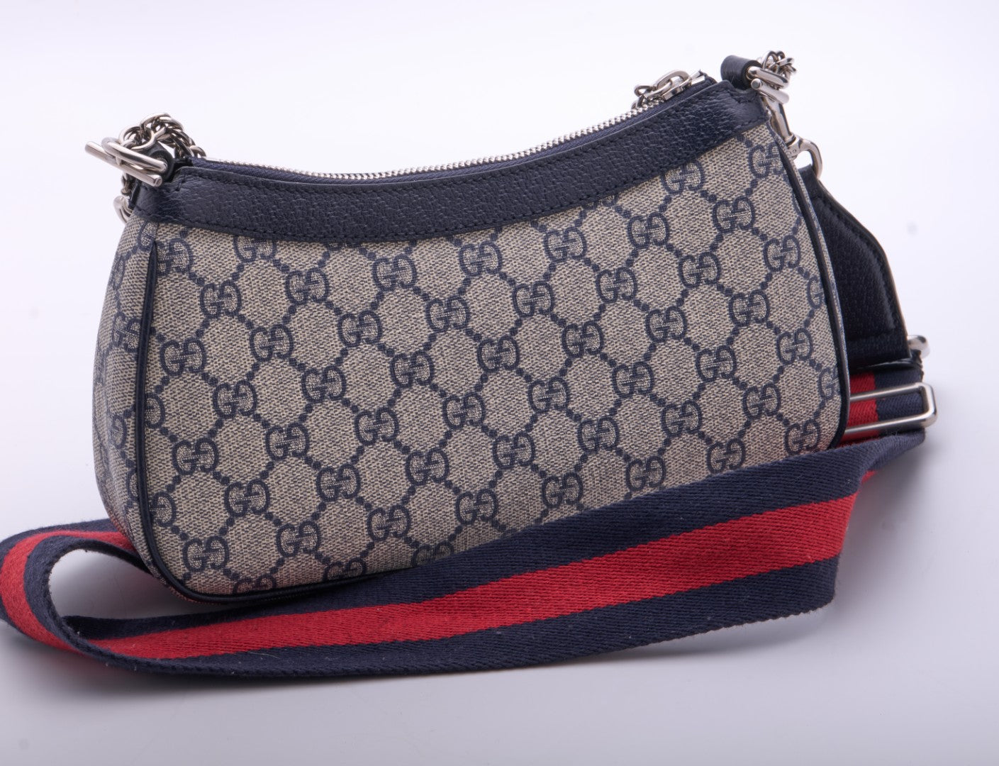 Gucci Ophidia GG Small Chain Bag (Beige/Blue) 735132