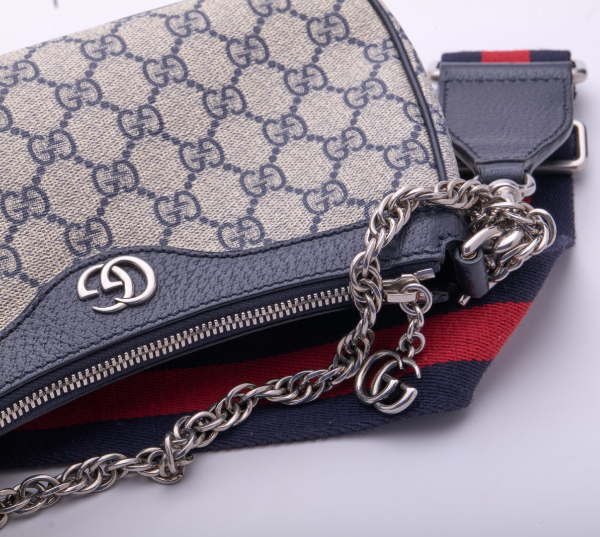 Gucci Ophidia GG Small Chain Bag (Beige/Blue) 735132