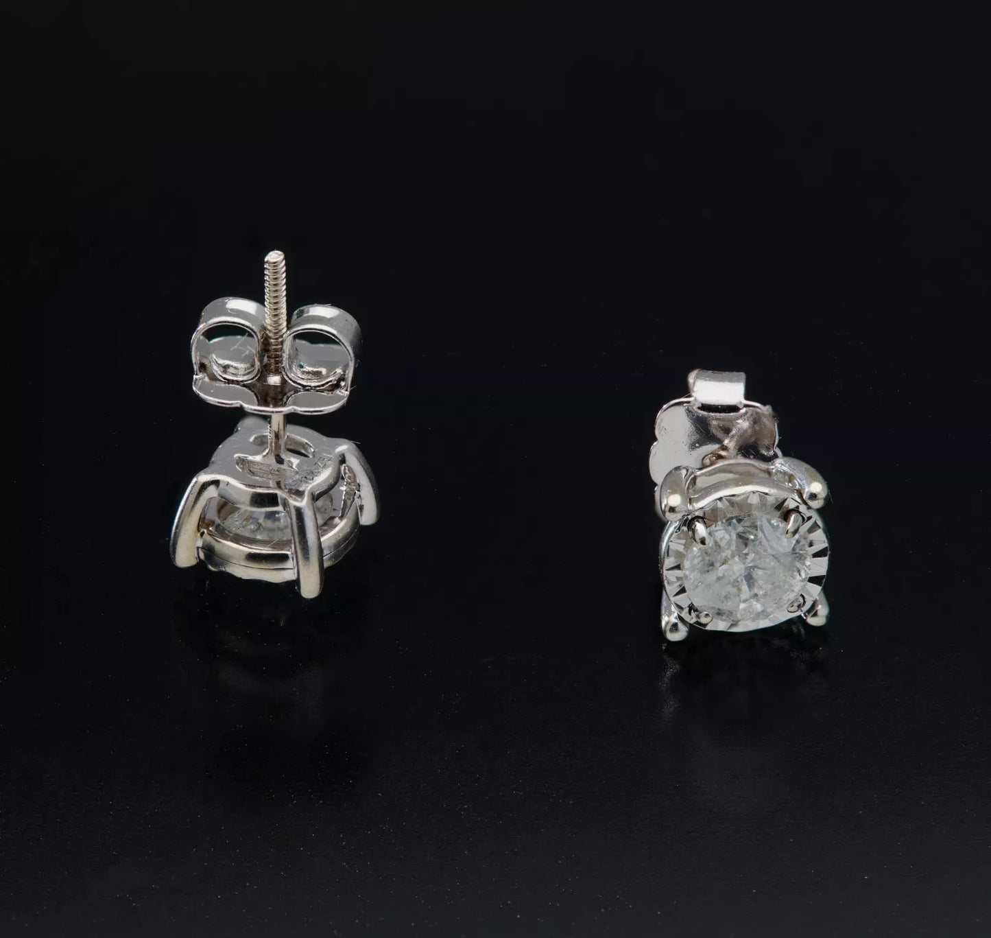 ZEI 10K White Gold 0.80CTtw Diamonds STUD Earrings