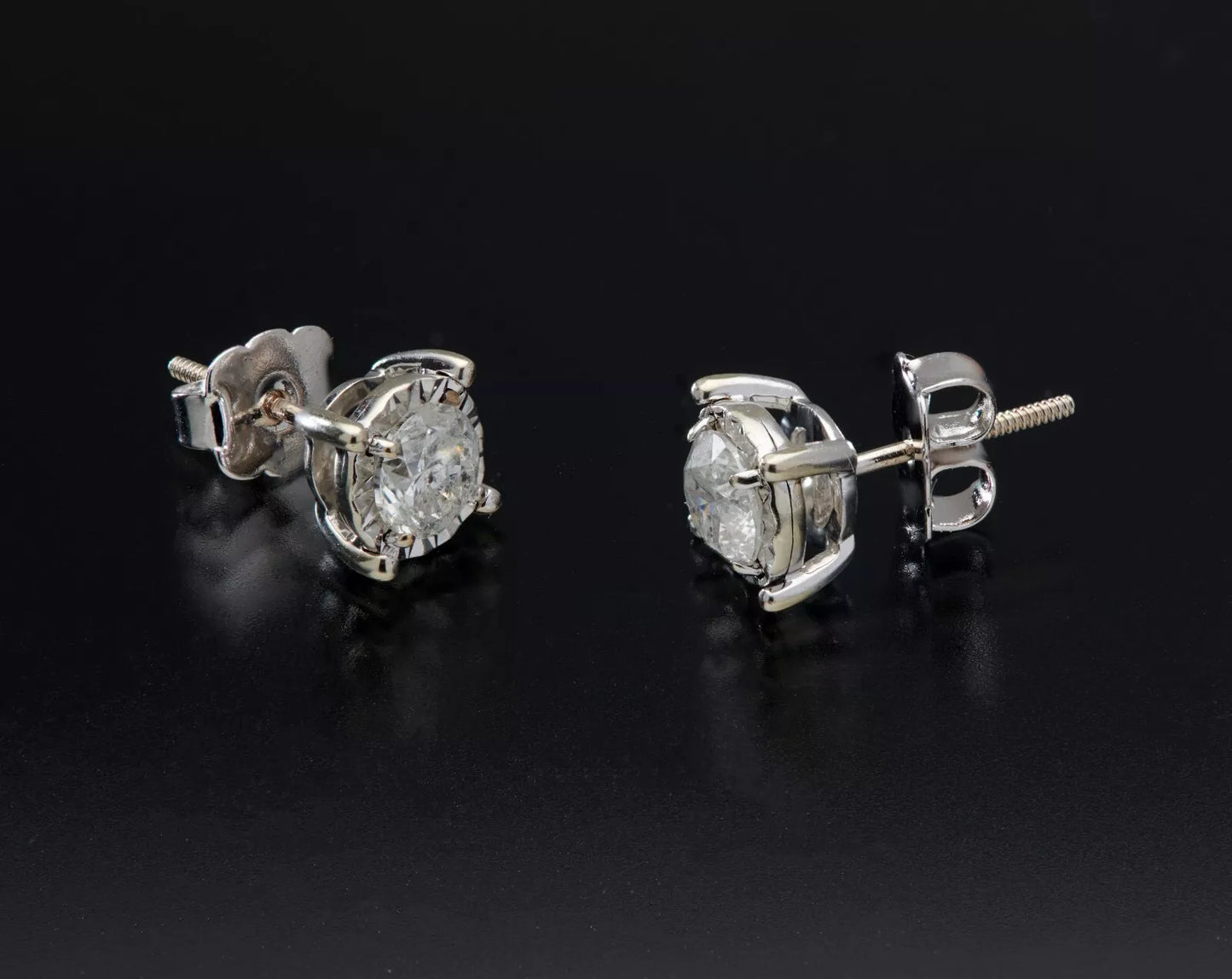 ZEI 10K White Gold 0.80CTtw Diamonds STUD Earrings