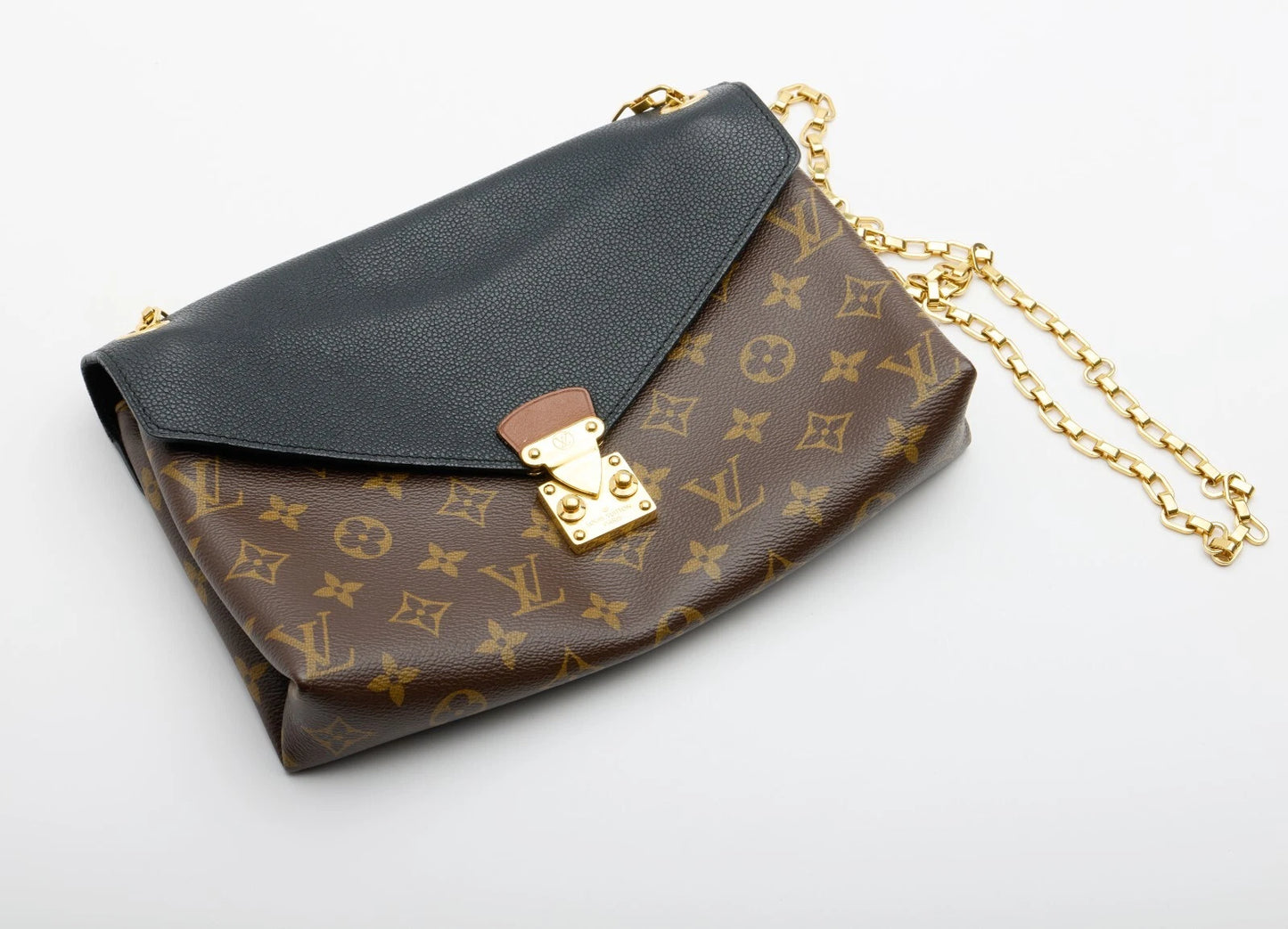 Louis Vuitton Black Monogram Canvas and Leather Pallas Chain Bag