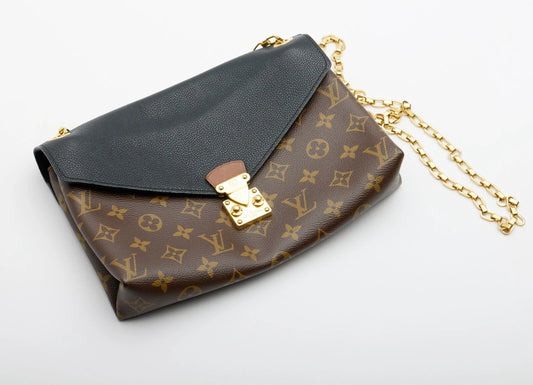 Louis Vuitton Black Monogram Canvas and Leather Pallas Chain Bag