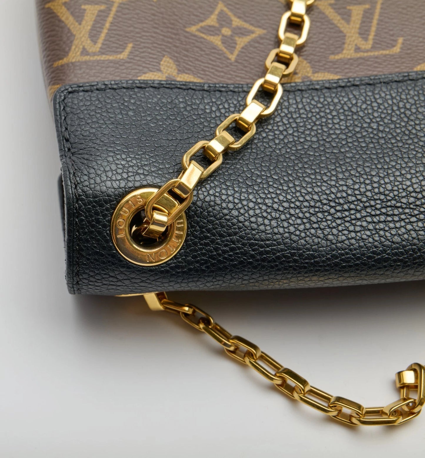 Louis Vuitton Black Monogram Canvas and Leather Pallas Chain Bag