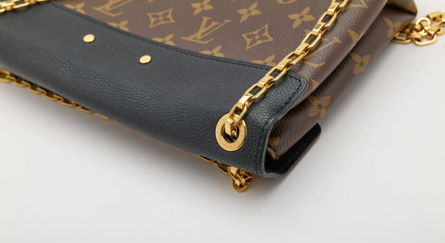 Louis Vuitton Black Monogram Canvas and Leather Pallas Chain Bag
